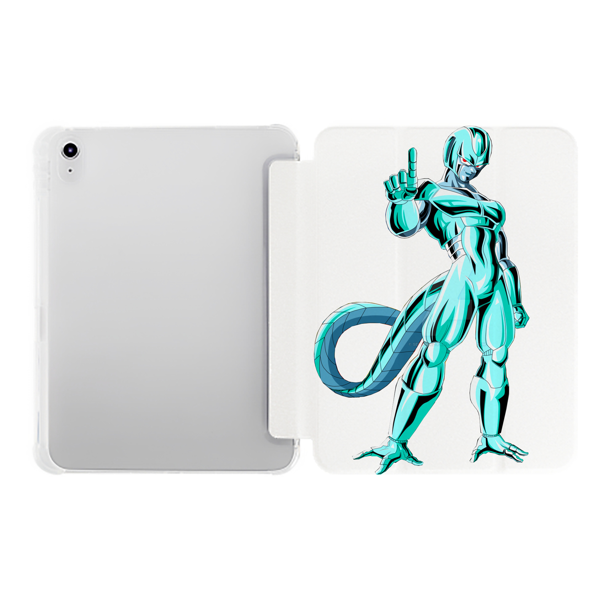 （画像用） ドラゴンボール クウラ DRAGON BALL Cooler Coora IPad ケース ペン収納付き 三つ折りスタンド PUレザー×シリコン 対応機種9.5/10.5/10.9インチ